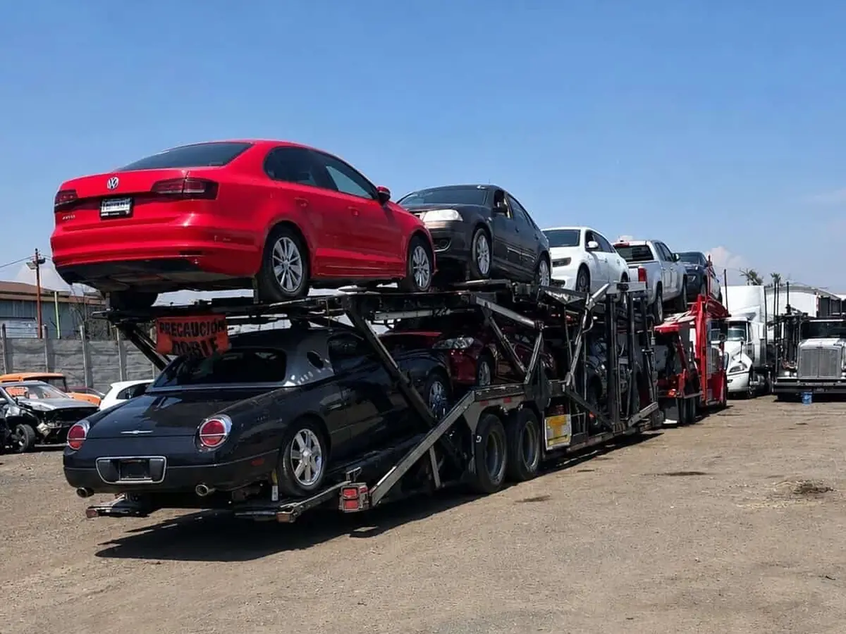 Madrina de Traslados Carbox cargada con varios autos listos para su traslado